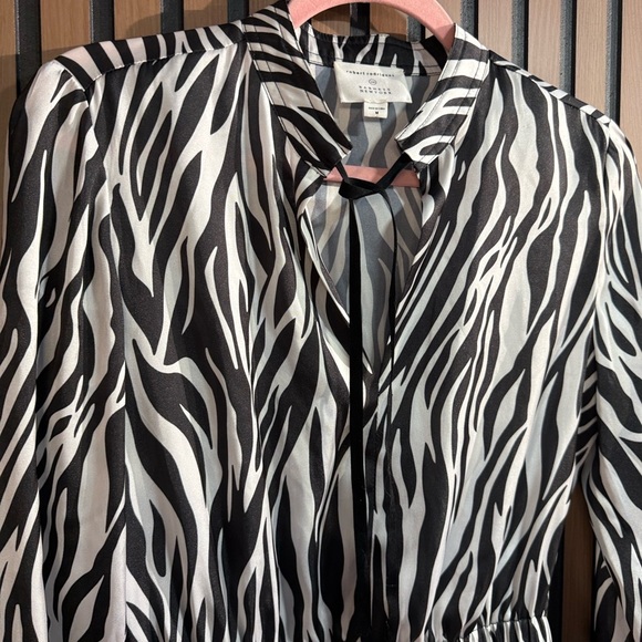 Robert Rodriguez -Barneys New York Monochrome Zebra Dress Sz M - Picture 2 of 7